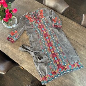 Johnny Was tribal embroidery dress